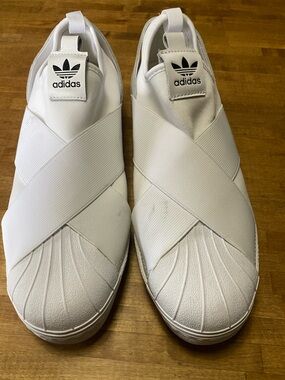adidas White Slip-On superstar Crisscross Trainers 11